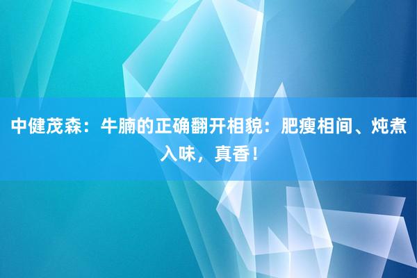 中健茂森：牛腩的正确翻开相貌：肥瘦相间、炖煮入味，真香！