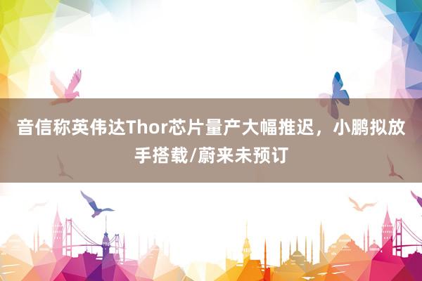 音信称英伟达Thor芯片量产大幅推迟，小鹏拟放手搭载/蔚来未预订